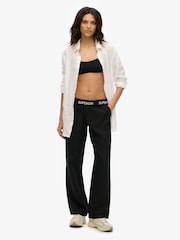 Черный - Superdry Linen Drawstring Trousers - Изображение 3 из 9