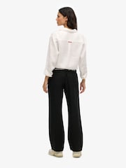 Черный - Superdry Linen Drawstring Trousers - Изображение 4 из 9