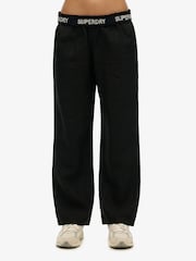Черный - Superdry Linen Drawstring Trousers - Изображение 6 из 9