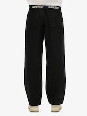Черный - Superdry Linen Drawstring Trousers - Изображение 7 из 9