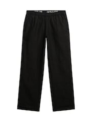 Черный - Superdry Linen Drawstring Trousers - Изображение 8 из 9