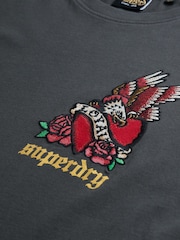 Superdry Black Old School Tattoo Relaxed T-Shirt - Image 4 of 4