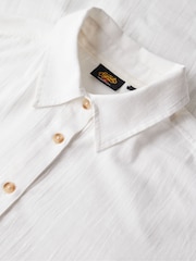 Superdry White Ibiza Longline Beach 100% Cotton Shirt - Image 16 of 16