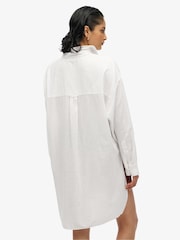 Белый - Удлиненная пляжная рубашка из 100% хлопка Superdry Ibiza - Image 6 of 9