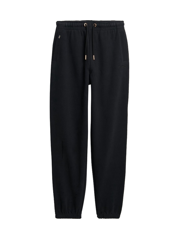 Superdry Black Essential Logo 100% Cotton Joggers - Image 3 of 4