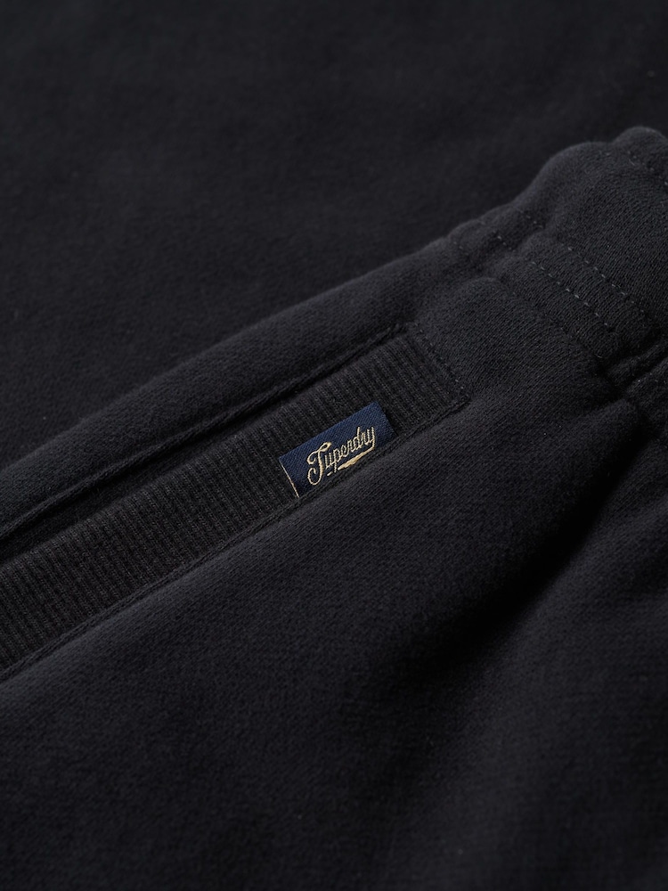 Superdry Black Essential Logo 100% Cotton Joggers - Image 4 of 4