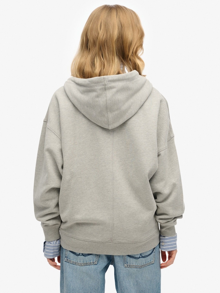 Superdry Grey Studios Zip Hoodie - Image 2 of 6