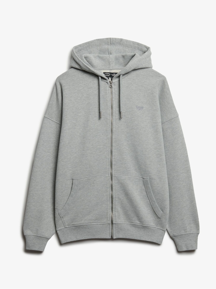 Superdry Grey Studios Zip Hoodie - Image 5 of 6