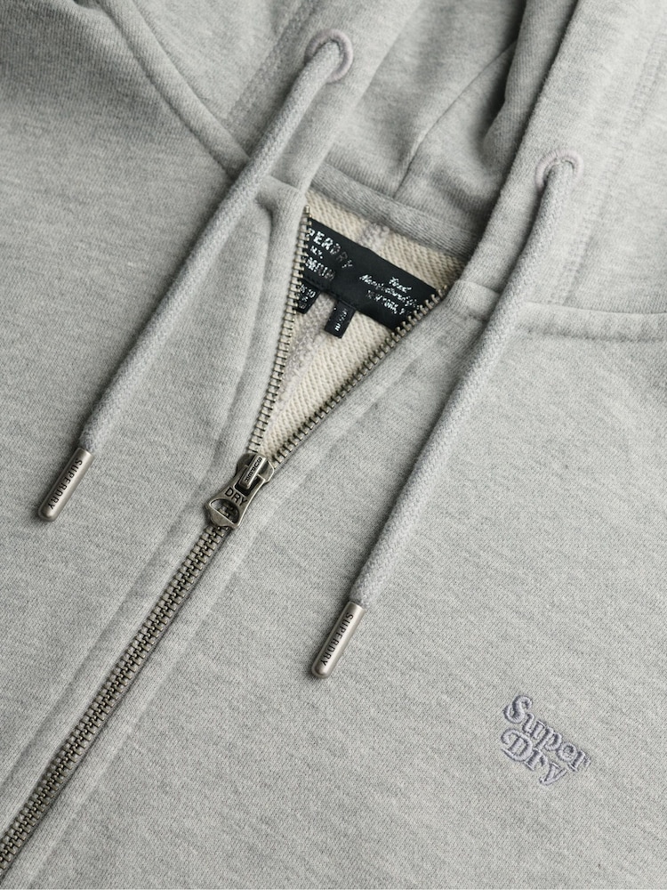 Superdry Grey Studios Zip Hoodie - Image 6 of 6