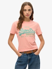 Naranja - Superdry VL Rhinestone Slim Fit T-Shirt - Imagen 1 de 6