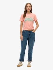 Naranja - Superdry VL Rhinestone Slim Fit T-Shirt - Imagen 3 de 6