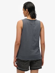 Superdry Black Neo Trad Tattoo Scoop Neck 100% Cotton Tank - Image 2 of 6