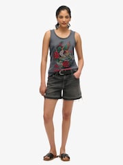 Superdry Black Neo Trad Tattoo Scoop Neck 100% Cotton Tank - Image 4 of 6