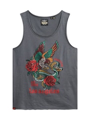 Superdry Black Neo Trad Tattoo Scoop Neck 100% Cotton Tank - Image 5 of 6