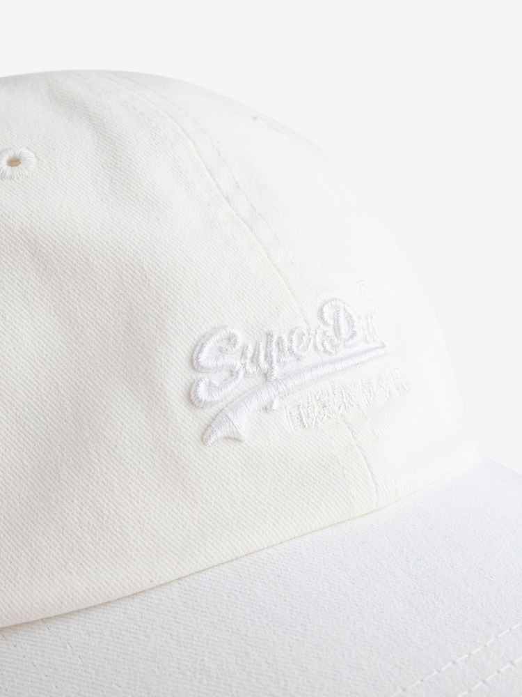Superdry Cream Vintage Embroidery 100% Cotton Cap - Image 3 of 4