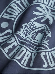 Superdry Blue Oversized Lo-Fi Outdoor 100% Cotton Hoodie - Image 6 of 6