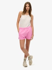 Superdry Pink Essential Logo 100% Cotton Shorts - Image 2 of 6