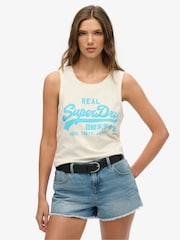 Superdry Natural 100% Cotton Vl Neon Scoop Neck Tank - Image 1 of 6