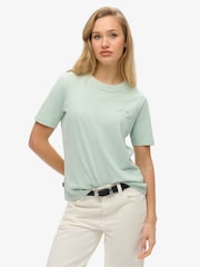 Verde - Superdry Essential Logo Embroidered T-Shirt - Imagen 1 de 7