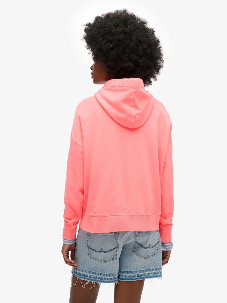 Superdry Orange Essential Logo Zip Hoodie - Image 2 of 6