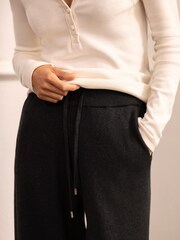Mint Velvet Grey Cotton Blend Wide Joggers - Image 4 of 6
