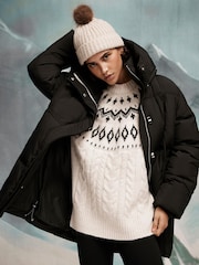 Mint Velvet Black Braided Padded Parka - Image 1 of 8