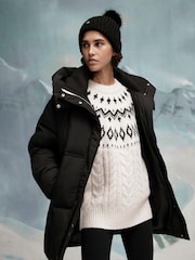 Mint Velvet Black Braided Padded Parka - Image 3 of 8