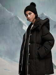 Mint Velvet Black Braided Padded Parka - Image 5 of 8