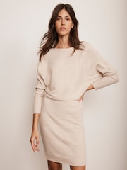 Mint Velvet Cream Batwing Knit Dress - Image 1 of 8