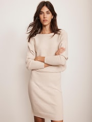 Mint Velvet Cream Batwing Knit Dress - Image 2 of 8