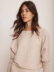 Mint Velvet Cream Batwing Knit Dress - Image 4 of 8