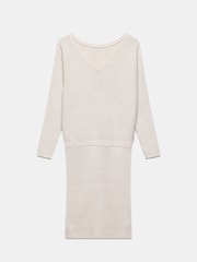 Mint Velvet Cream Batwing Knit Dress - Image 6 of 8