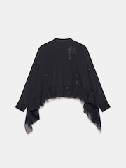 Mint Velvet Black Embellished Cape Top - Image 8 of 8