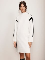Mint Velvet White Contrast Stripe Mini Dress - Image 3 of 7