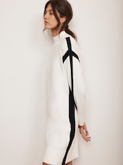 Mint Velvet White Contrast Stripe Mini Dress - Image 4 of 7