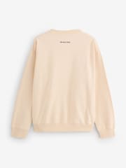 Sporty & Rich Cream Eden Crest Embroidered Crew Neck Sweatshirt - Image 7 of 11