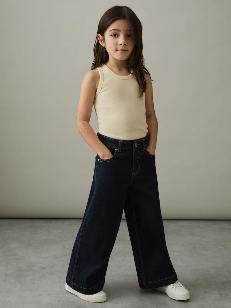 Reiss Lemon Violet 9-13 yrs Cotton Blend Ribbed Vest - Image 1 of 4