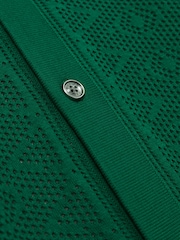 Reiss Bright Green Kipling Textured-Knit Short-Sleeve Shirt - Image 6 of 6