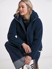 JD Williams Blue Borg Short Jacket - Image 1 of 4