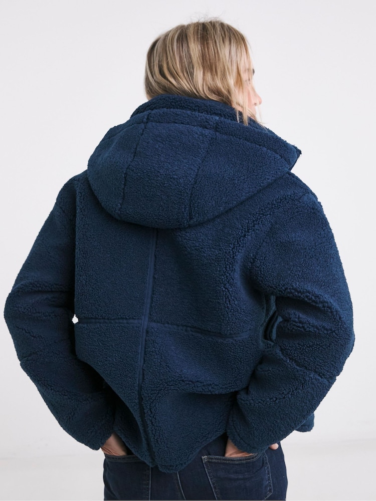 JD Williams Blue Borg Short Jacket - Image 2 of 4 JD Williams Blue Borg Short Jacket - Image 2 of 4