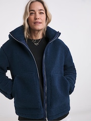 JD Williams Blue Borg Short Jacket - Image 4 of 4