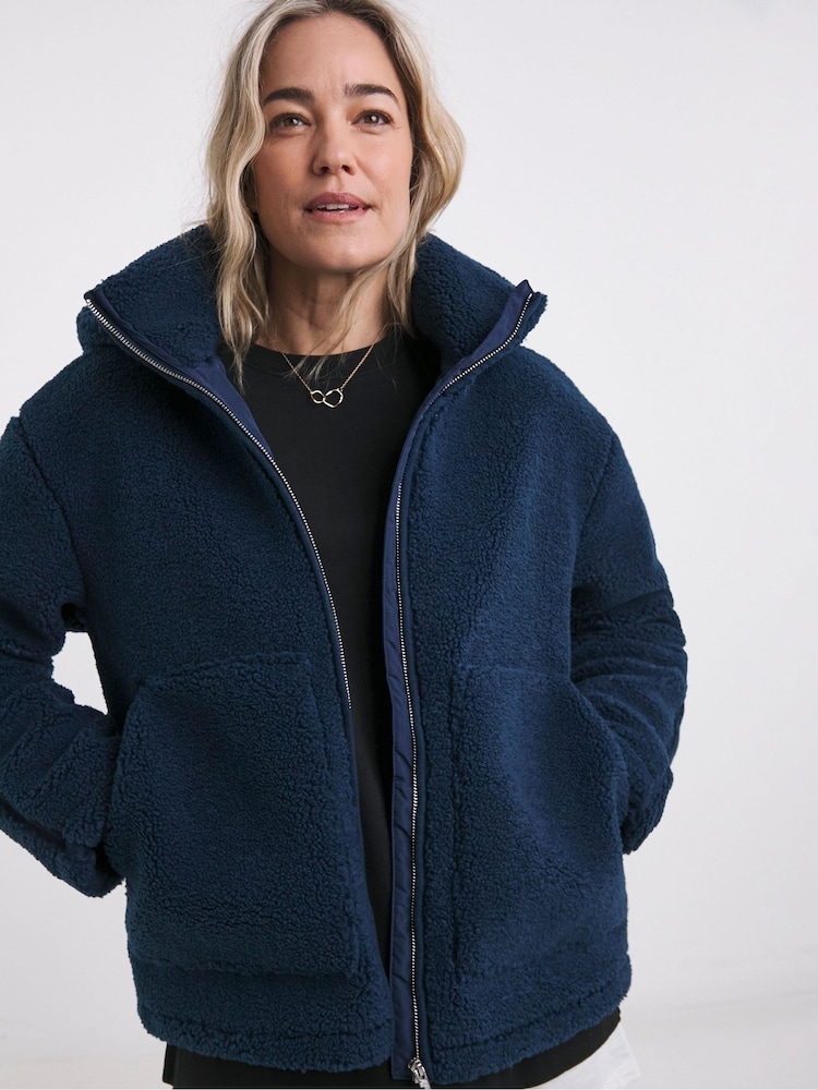 JD Williams Blue Borg Short Jacket - Image 4 of 4
