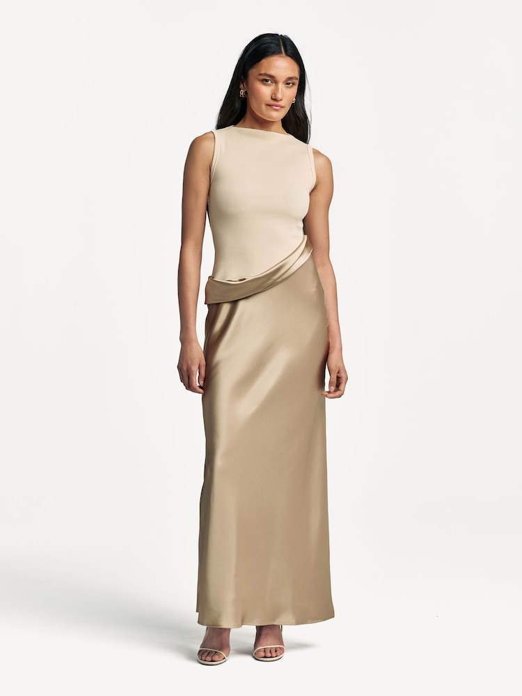 Nanushka Cream Cobee Two Tone Maxi Dress - Image 1 of 6