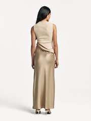 Nanushka Cream Cobee Two Tone Maxi Dress - Image 2 of 6