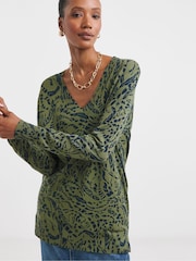 JD Williams Slouch V-Neck Detail Tunic - Image 1 of 4
