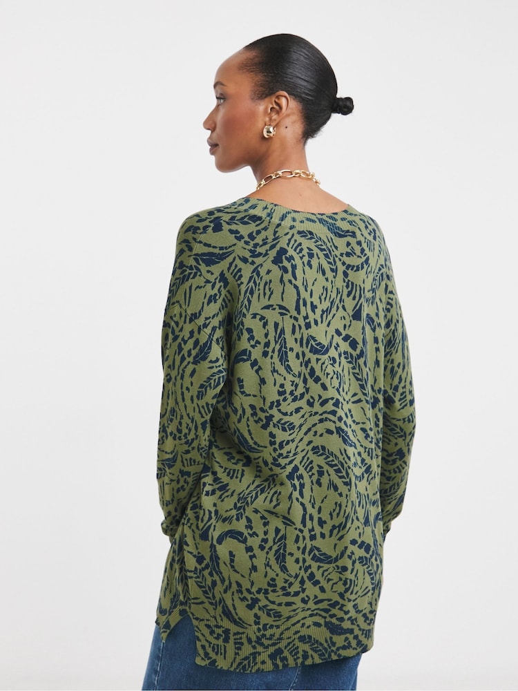 JD Williams Slouch V-Neck Detail Tunic - Image 2 of 4
