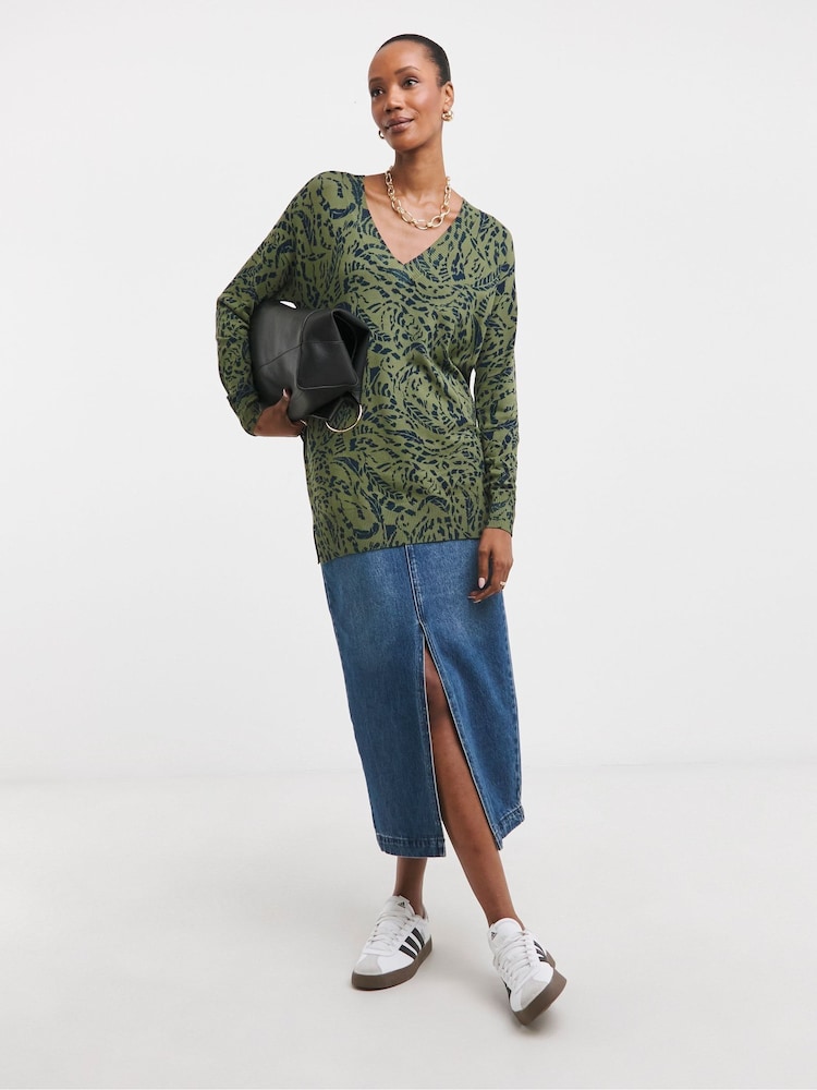 JD Williams Slouch V-Neck Detail Tunic - Image 4 of 4