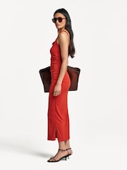 Nanushka Red Alexa Mesh Bodycon Dress - Image 4 of 6