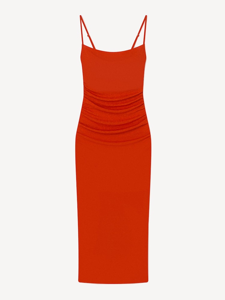Nanushka Red Alexa Mesh Bodycon Dress - Image 6 of 6