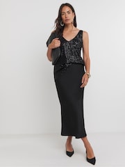 JD Williams Black Sequin Vest - Image 3 of 4